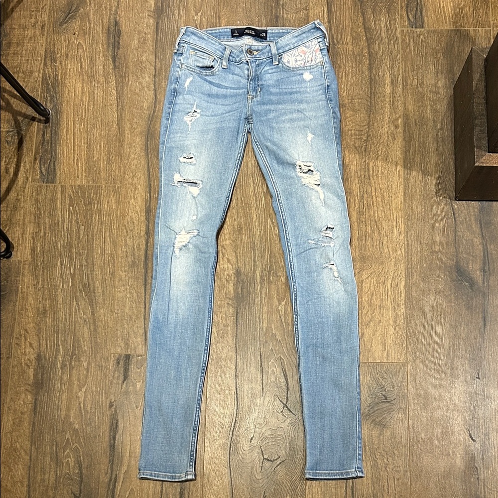 Hollister Light Blue Distressed Skinny Jeans